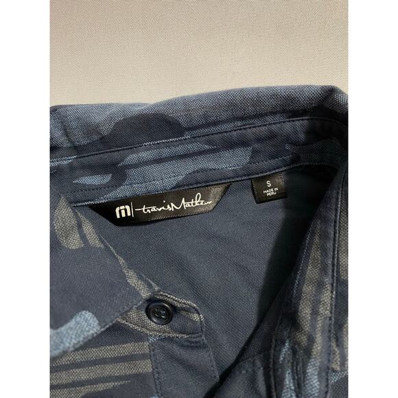 TravisMathew Golf Polo Shirt Men’s Small Camo Print Performance Stretch Tee - Picture 6 of 9